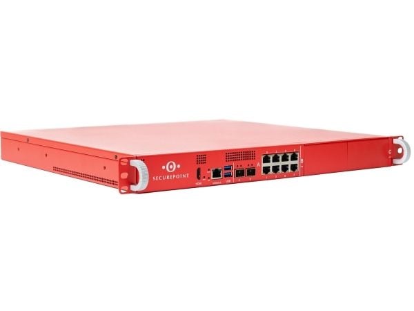 Securepoint RC400RR G6, 49 Gbit/sek., 2,7 Gbit/sek., 5,3 Gbit/sek., 500 bruger(e), AES, Ledningsført