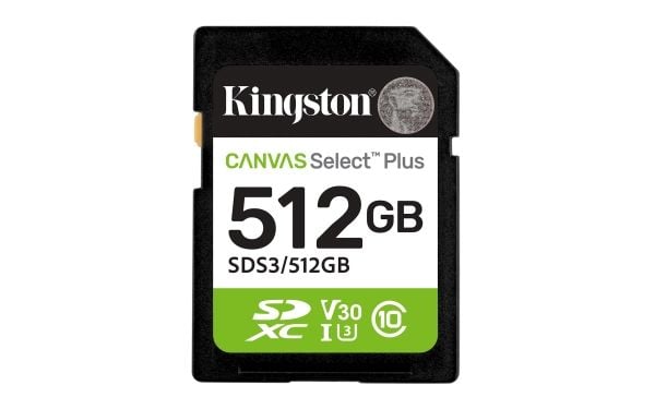 Kingston Canvas Select Plus - Flashminnekort - 512 GB - Video Class V30 / UHS-I U3 / Class10 - SDXC UHS-I