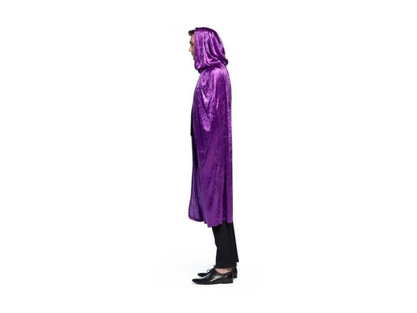 Lilla velour kappe, 170 cm.