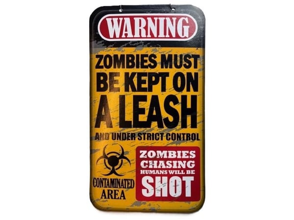 Zombie Warning-skylt 40 cm