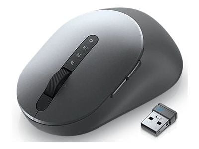 Dell Pro Plus MS5320W - Mus - optisk - 7 knapper - trådløs - 2.4 GHz, Bluetooth 5.0 - titangrå - med 3 års Advanced Exchange Service