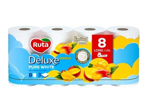 TOILET PAPER DELUXE MANGO 8PCS 3 LAYERS