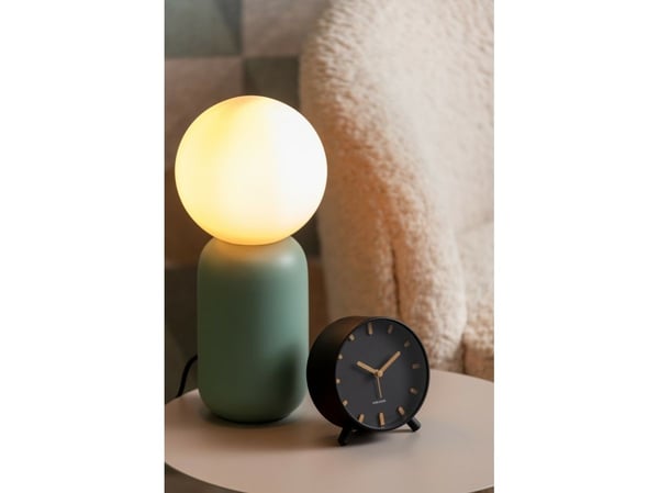 Karlsson Grace, Quartz-väckarklocka, Rund, Svart, Strykjärn, 12 timmar, Analog