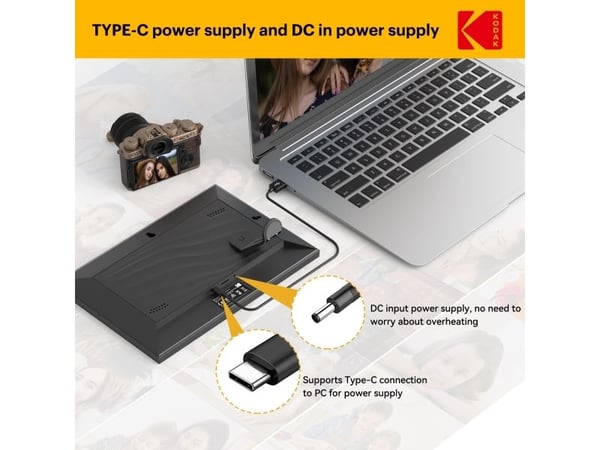 Kodak RCF-1018, 25,6 cm (10.1"), 1280 x 800 piksler, IPS, 16:10, 60 Hz, BMP, GIF, JPEG, JPG, PNG