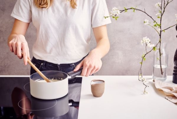 Brabantia Indu+, 1,5 l, Rund, Lysegrå, Aluminium, Keramisk, Sort