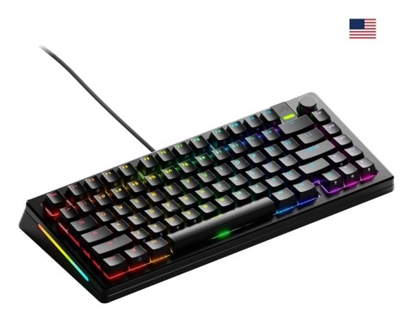 Glorious Gaming GMMK 3 PRO 75% Prebuilt, Koblet med ledninger (ikke trådløs), USB, Mekanisk nøkkelbryter, QWERTY, RGB LED, Svart