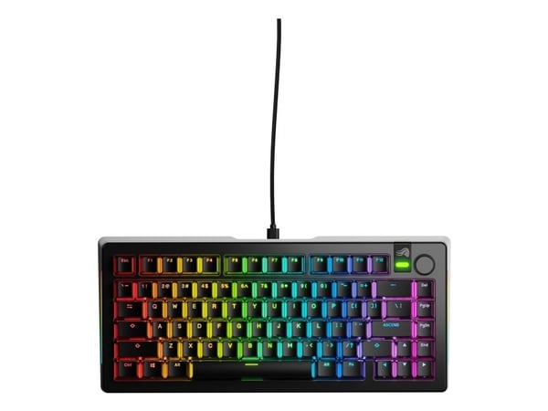 Glorious Gaming GMMK 3 PRO 75% Prebuilt, Koblet med ledninger (ikke trådløs), USB, Mekanisk nøkkelbryter, QWERTY, RGB LED, Svart