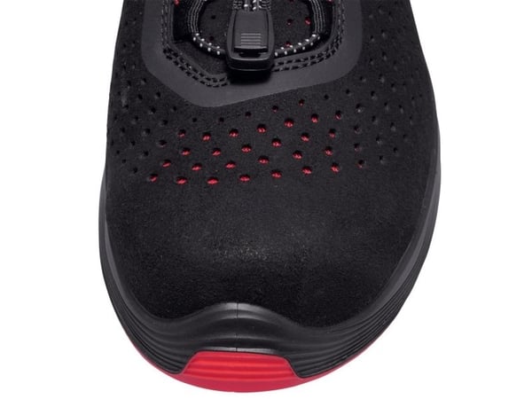 Uvex 1 G2, Unisex, Voksen, Vernesko, Sort, Rød, EN, ESD, FO, S1, Hurtigsnører