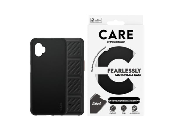 CARE by PanzerGlass - Baksidedeksel for mobiltelefon - termoplast-polyuretan (TPU) - svart - for Samsung Galaxy XCover7 Pro