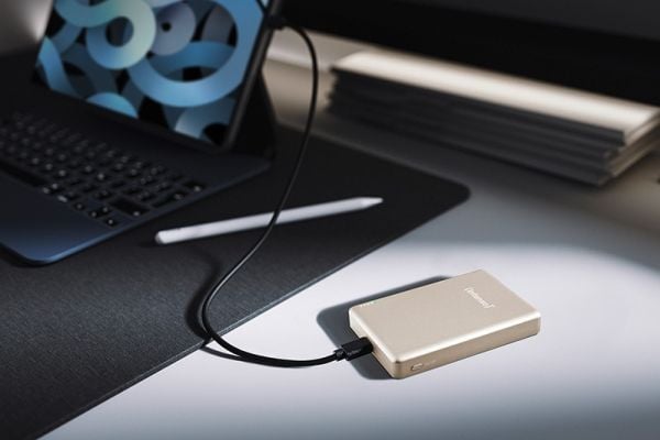 Intenso MW10000, 10000 mAh, Lithium Polymer (LiPo), Power Delivery, Programmable Power Supply (PPS), Trådløs lading, 3,85 V, Sjampagne