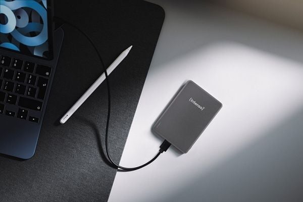 Intenso MW10000, 10000 mAh, Lithium Polymer (LiPo), Power Delivery, Programmable Power Supply (PPS), Trådløs lading, 3,85 V, Grå