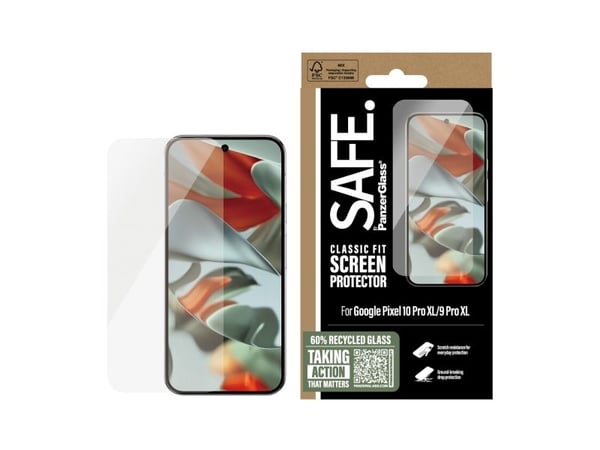 PanzerGlass SAFE. by ® Screen Protector Google Pixel 10 Pro XL | 9 Pro XL | Classic Fit, Google, Google - Pixel 10 Pro XL 5G, Asennus kuivana, Naar...