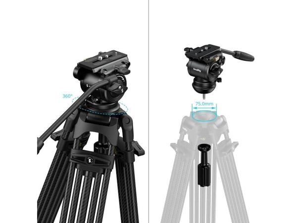 SmallRig 5443, 3 jalkoja, musta, 186 cm, 3,4 kg