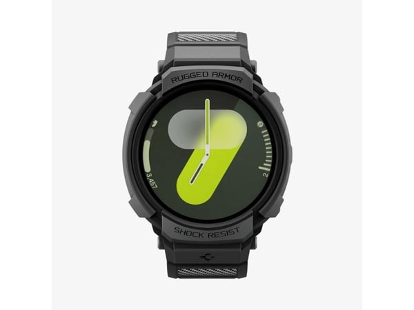 Spigen Rugged Armor Pro, Etui + bånd, Smartklokke, Sort, Samsung, Watch 8 (40mm), Termoplastisk polyuretan (TPU)