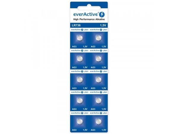 Everactive EVAG3, Engangsbatteri, LR41, Alkalinsk, 1,5 V, 10 stykker, 5 år