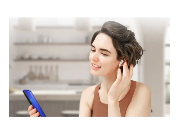 TCL MoveAudio Go - True wireless-hodetelefoner med mikrofon - i øret - Bluetooth - aktiv støydemping - hvit