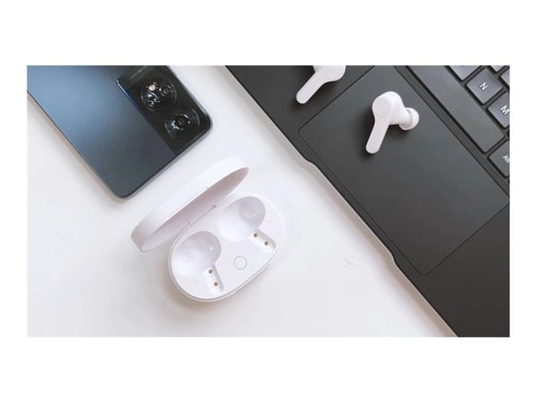 TCL MoveAudio Go - True wireless-hodetelefoner med mikrofon - i øret - Bluetooth - aktiv støydemping - hvit