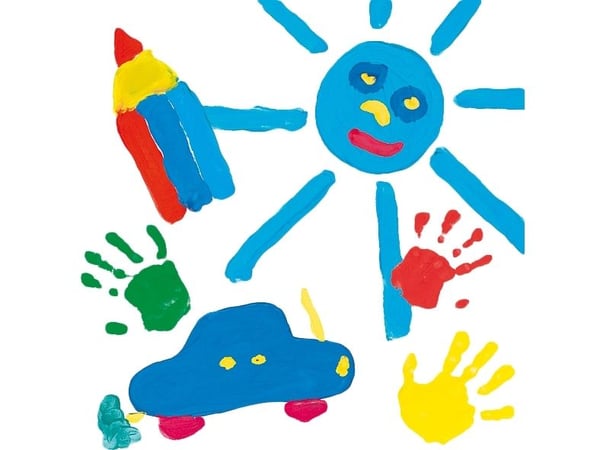 SES Creative Washable Finger Paints (Pack of 4), Blå, Grønn, Rød, Gult, Ikke giftig, Vaskbar, Glutenfri, 145 ml