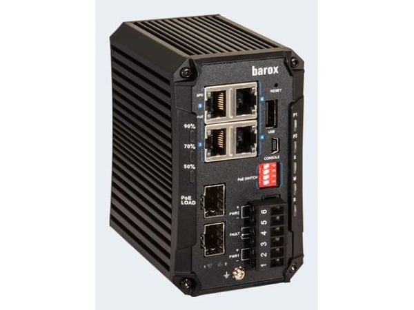 Barox-kytkimet ylähattukiskoasennukseen, 1GBit/s, hallinnan kanssa