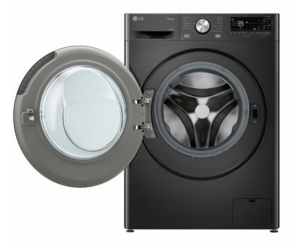 LG F4DR711S2BA - Vaskemaskin/tørker - Wi-Fi - bredde: 60 cm - dybde: 62 cm - høyde: 85 cm - frontileggelse - 11 kg - 1400 rpm - svart stål
