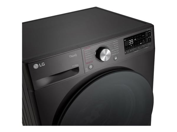 LG F4DR711S2BA - Vaskemaskin/tørker - Wi-Fi - bredde: 60 cm - dybde: 62 cm - høyde: 85 cm - frontileggelse - 11 kg - 1400 rpm - svart stål