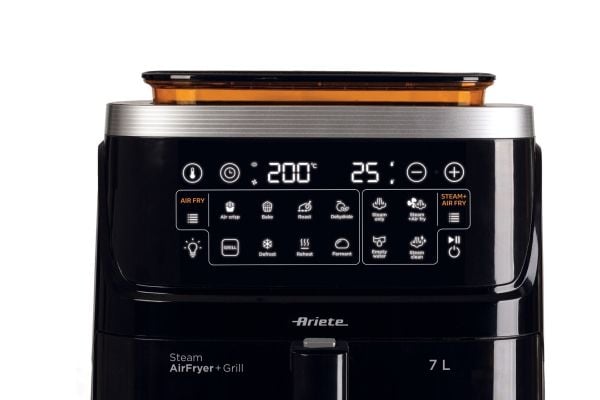 Ariete 4636/00, Varmluftsfrityr, 7 l, 200 °C, Single/enkelt, Svart, Berøringskontroll