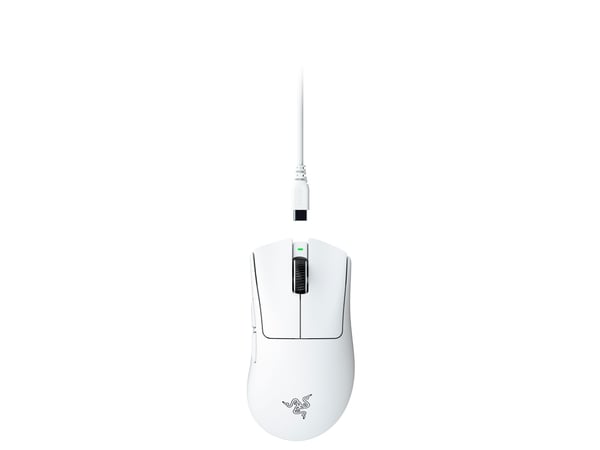 Razer DeathAdder V4 Pro - Mus - ergonomisk - høyrehendt - optisk - 6 knapper - trådløs, kablet - USB - hvit