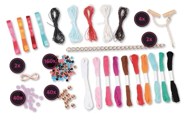 Lena 42117, Smykkesett til å lage armbånd for barn, 8 år, Flerfarget