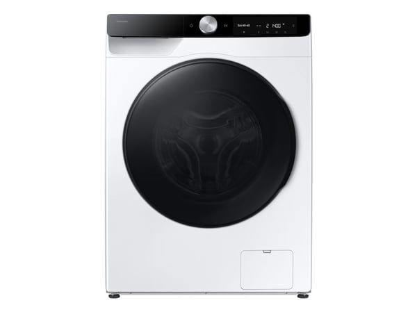 Samsung WD90DG6G94BKU4, Frontmatet, Frittstående, Hvit, Venstre, Svart, Rotasjon, Berøringskontroll
