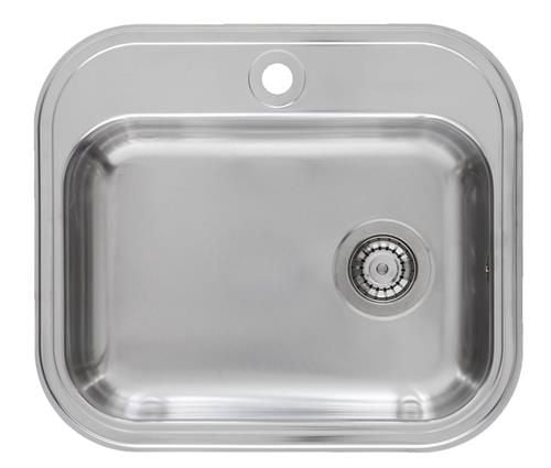 Intra Juvel stålvask - BK480B1-R52 m/strainer til nedfældning