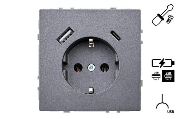Liregus pistorasia+Usb A+C Iuk-3-01.M/Bm Modern Bl