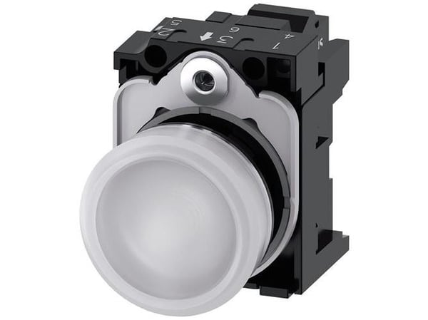 Signallampa 22 mm ru me högg hv gl 230 fj