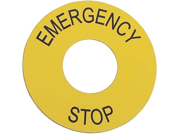 Skilt ZB2BY9330 TEKST:EMERGENCY Skilt ZB2BY9330 TEKST:EMERGENCY