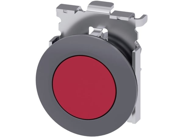 Siemens 3SU10600JB200AA0 3SU1060-0JB20-0AA0 Painike Eturengas metalli, Ohjauspainike litteä Punainen 1 kpl.