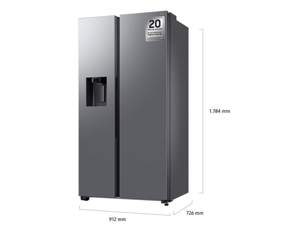 Samsung RS70F64KET, Frittstående, Amerikansk dør, Rustfritt stål, 2 dører, På innsiden, R600a