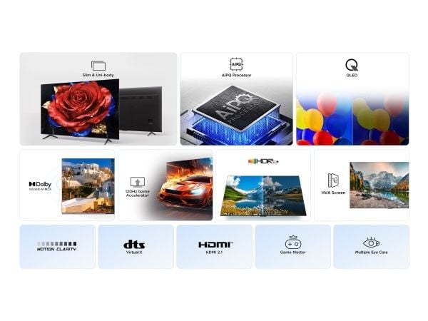 TCL 43P79K - 43" Diagonalklasse (42.5" synlig) - P79K Series LED-bakgrunnsbelyst LCD TV - QLED - Smart TV - Google TV - 4K UHD (2160p) 3840 x 2160 ...