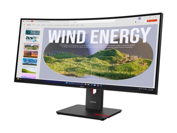 Lenovo ThinkVision T34WD-40 - LED-skärm - böjd - 34" - 3440 x 1440 WQHD @ 120 Hz - VA - 300 cd/m² - 3000:1 - HDR10 - 4 ms - HDMI, DisplayPort, USB-...