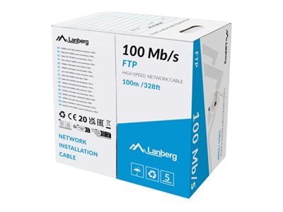 Lanberg - Samlet kabel - 5.7 mm - foliebelagt uskjermet tvinnet kabelpar (F/UTP) - flerstrenget - grå