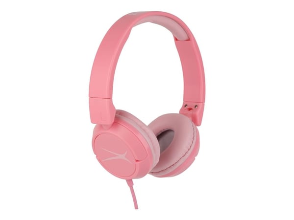 Altec Lansing Kid Safe - Hörlurar med mikrofon - på örat - kabelansluten - tuggummirosa