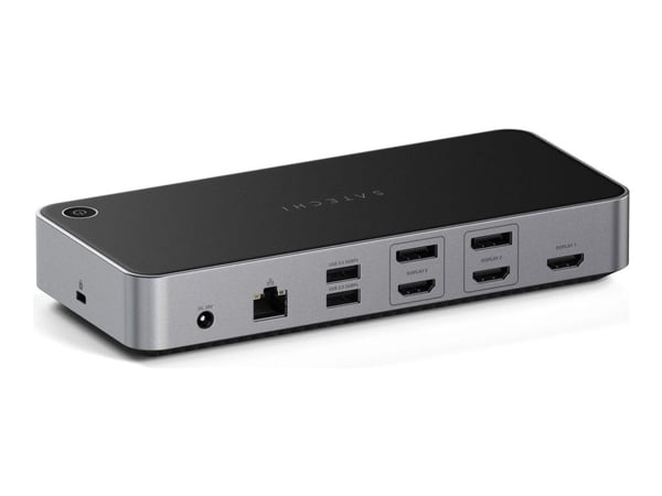Satechi Triple 4K Display, Langallinen, Telakka, 1000 Mbit/s, musta, Hopea, 4K Ultra HD, 60 Hz