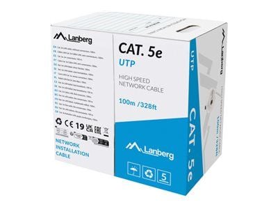 KAAPELI LAN UTP CAT.5E 100M DRUT CU SZARY CPR + FLUKE LÄPÄISSYT LANBERG
