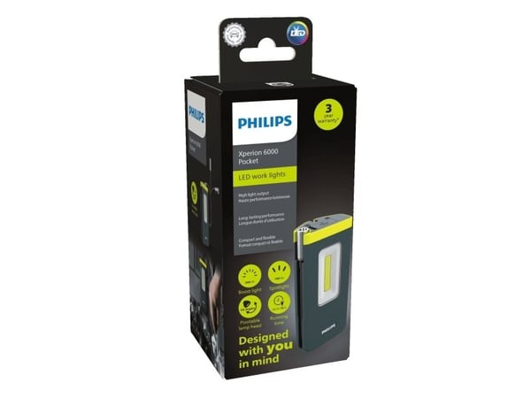 Philips Xperion 6000 X60POCKX1 Pocket, LED, 6000 K, 100 lm, 300 lm, 110°, 60°