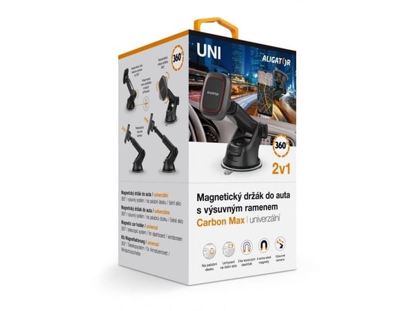 Aligator HA17, Mobiltelefon/smarttelefon, Passiv holder, Bil, Sort