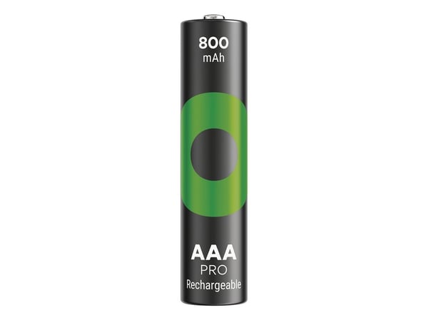 GP Batteries ReCyko Pro B26184, 800 mAh, Nikkelmetallhydrid (NiMH), AAA, 1,2 V, Svart, Grønn, 4 stykker