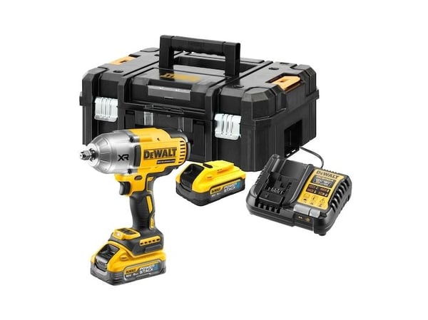 DeWalt DCF900H2T-QW-iskuväännin; 18 V; 2x5,0 Ah akku.