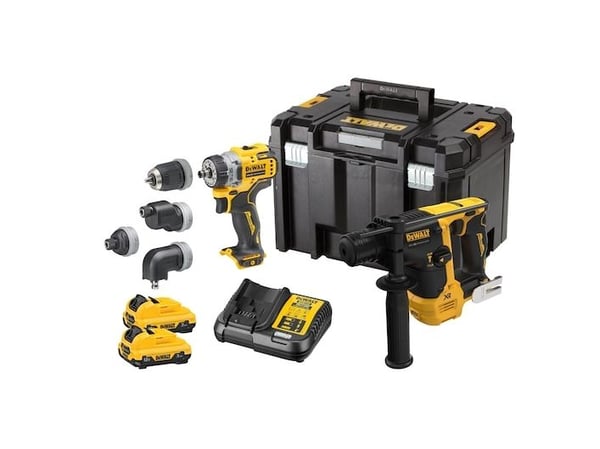 Dewalt elverktygssats DEWALT.COMBO KIT 12V DCK2101L2T (DCH072 DCD703) 2x3.0Ah TSTAK