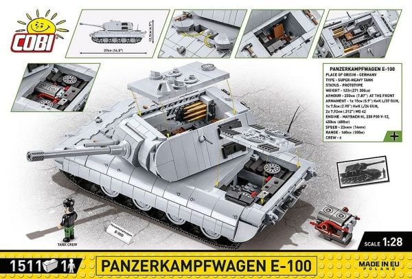 COBI Panzerkampfwagen E-100, Byggesett, 1511 stykker