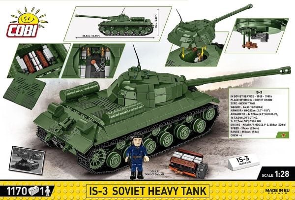 COBI IS-3 Soviet Heavy Tank, Byggesett, 9 år, 1170 stykker