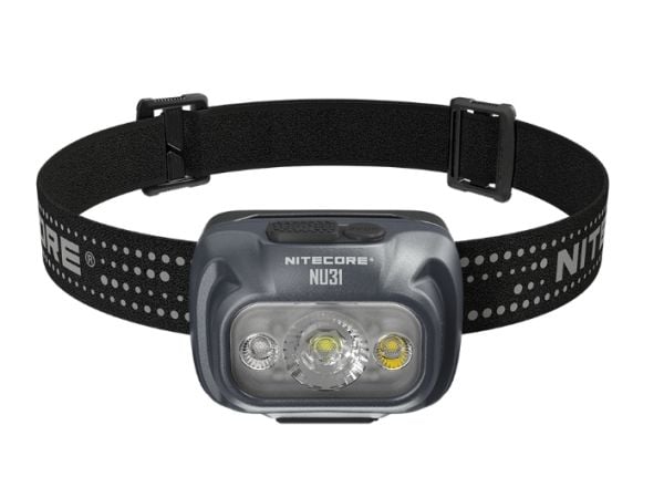 Nitecore NU31, Hodebåndslommelykt, Grå, Aluminium, Polykarbonat (PC), 1 m, IP66, LED