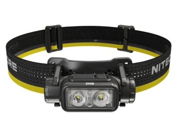 Nitecore NU40, Taskulamppu otsanauhalla, musta, Alumiini, Polykarbonaatti (PC), Painikkeet, 2 m, 2 m